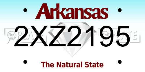 2XZ2195 Arkansas License Plate