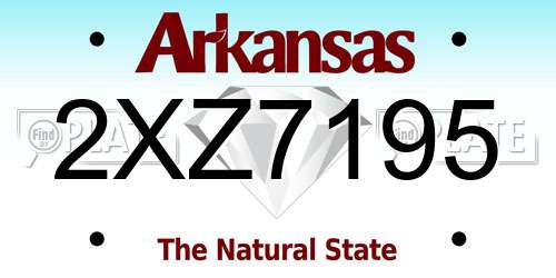 2XZ7195 Arkansas License Plate