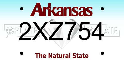 2XZ754 Arkansas License Plate
