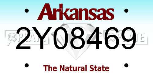 2Y08469 Arkansas License Plate