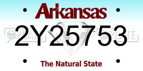 2Y25753 Arkansas License Plate