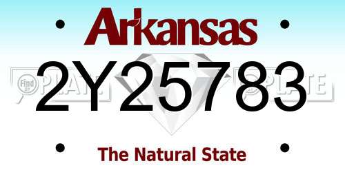 2Y25783 Arkansas License Plate