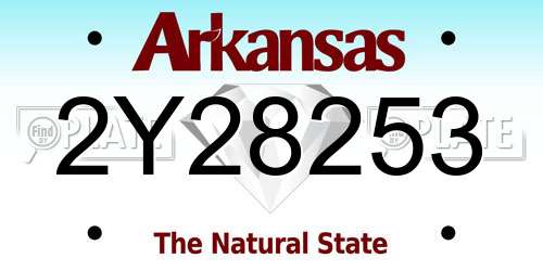 2Y28253 Arkansas License Plate