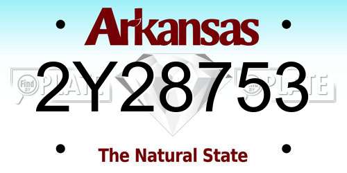 2Y28753 Arkansas License Plate