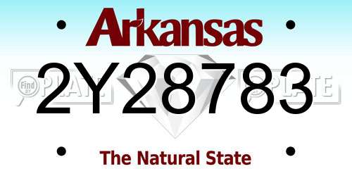 2Y28783 Arkansas License Plate