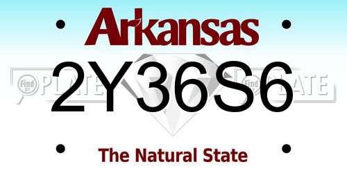 2Y36S6 Arkansas License Plate