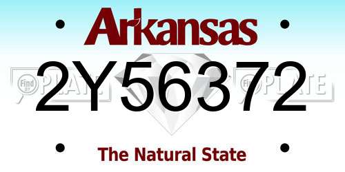 2Y56372 Arkansas License Plate