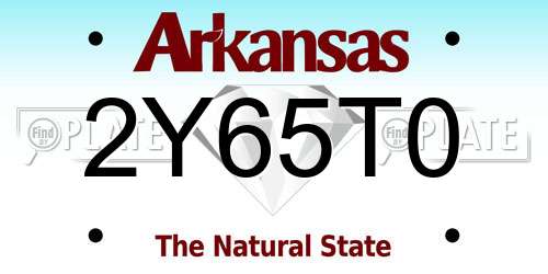 2Y65T0 Arkansas License Plate