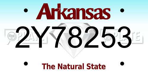 2Y78253 Arkansas License Plate