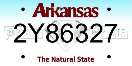2Y86327 Arkansas License Plate
