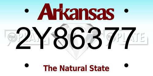 2Y86377 Arkansas License Plate
