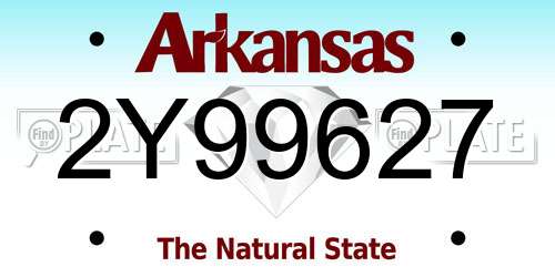 2Y99627 Arkansas License Plate
