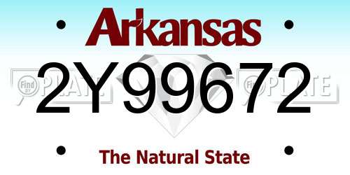 2Y99672 Arkansas License Plate