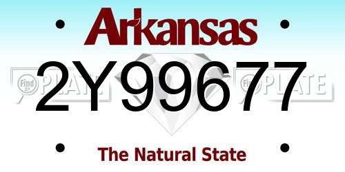 2Y99677 Arkansas License Plate