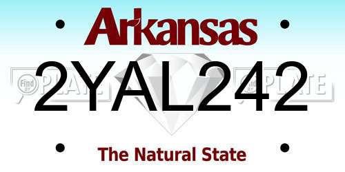 2YAL242 Arkansas License Plate