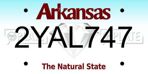 2YAL747 Arkansas License Plate