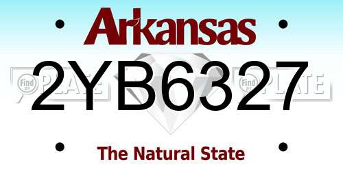 2YB6327 Arkansas License Plate