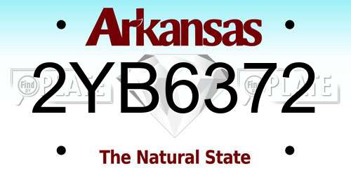 2YB6372 Arkansas License Plate