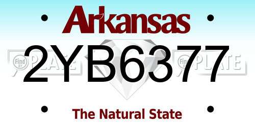 2YB6377 Arkansas License Plate