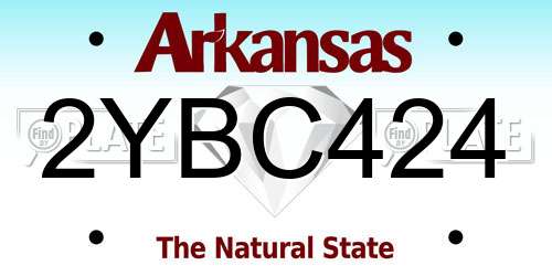 2YBC424 Arkansas License Plate
