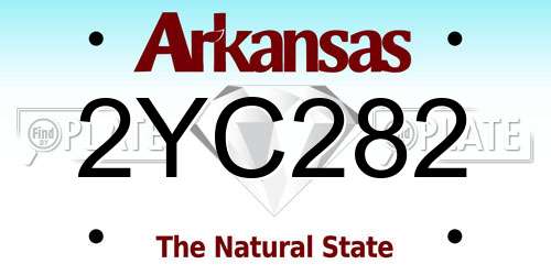 2YC282 Arkansas License Plate