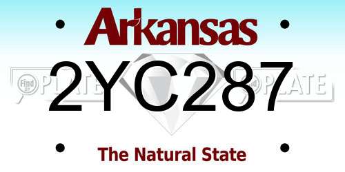 2YC287 Arkansas License Plate