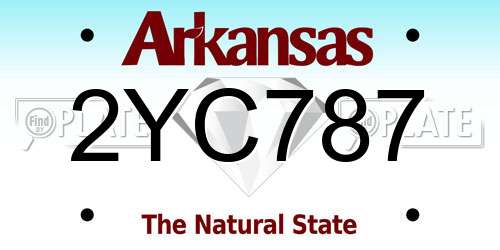 2YC787 Arkansas License Plate