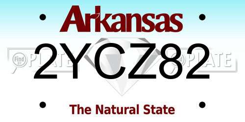 2YCZ82 Arkansas License Plate