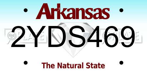 2YDS469 Arkansas License Plate