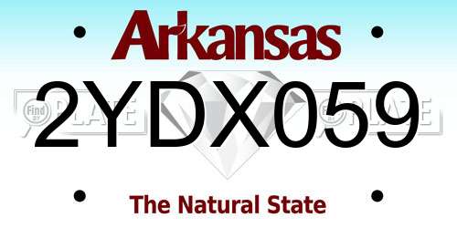 2YDX059 Arkansas License Plate