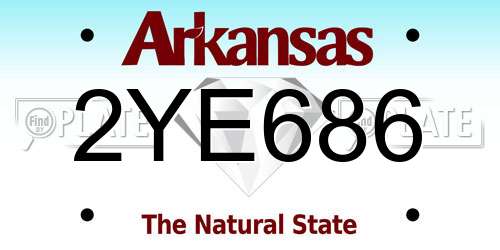 2YE686 Arkansas License Plate