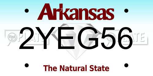 2YEG56 Arkansas License Plate