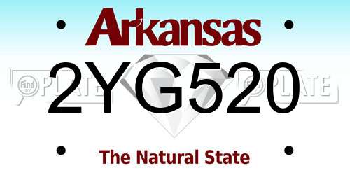 2YG520 Arkansas License Plate