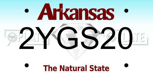 2YGS20 Arkansas License Plate