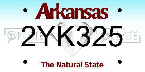 2YK325 Arkansas License Plate