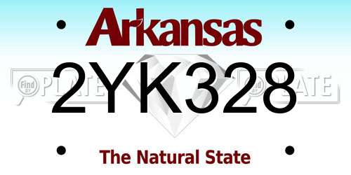 2YK328 Arkansas License Plate