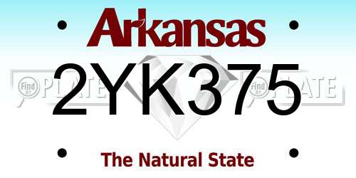 2YK375 Arkansas License Plate