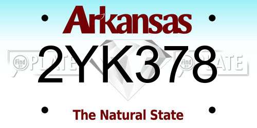 2YK378 Arkansas License Plate