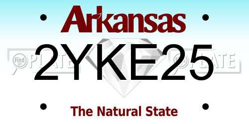 2YKE25 Arkansas License Plate