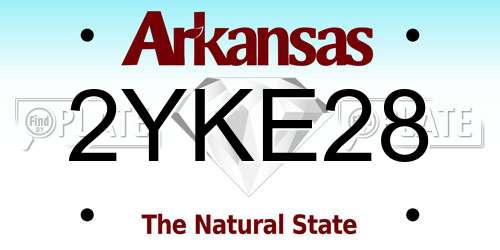 2YKE28 Arkansas License Plate