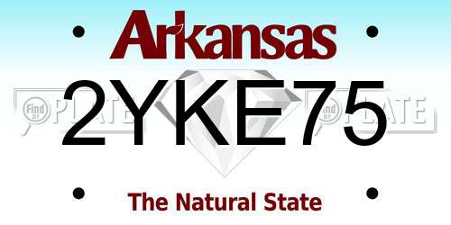 2YKE75 Arkansas License Plate