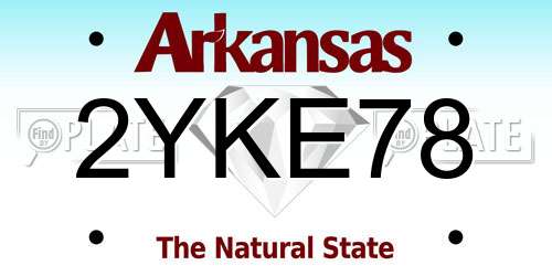 2YKE78 Arkansas License Plate