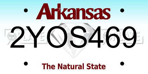 2YOS469 Arkansas License Plate