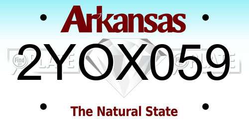 2YOX059 Arkansas License Plate