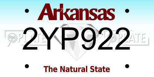 2YP922 Arkansas License Plate