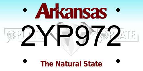 2YP972 Arkansas License Plate