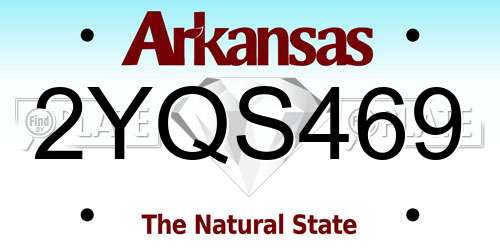 2YQS469 Arkansas License Plate