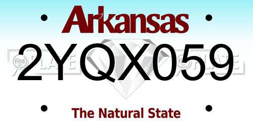 2YQX059 Arkansas License Plate