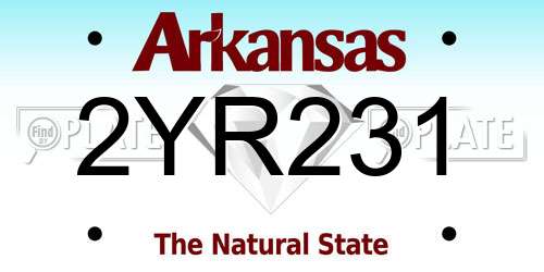 2YR231 Arkansas License Plate