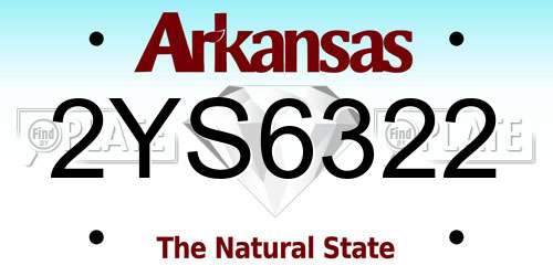 2YS6322 Arkansas License Plate
